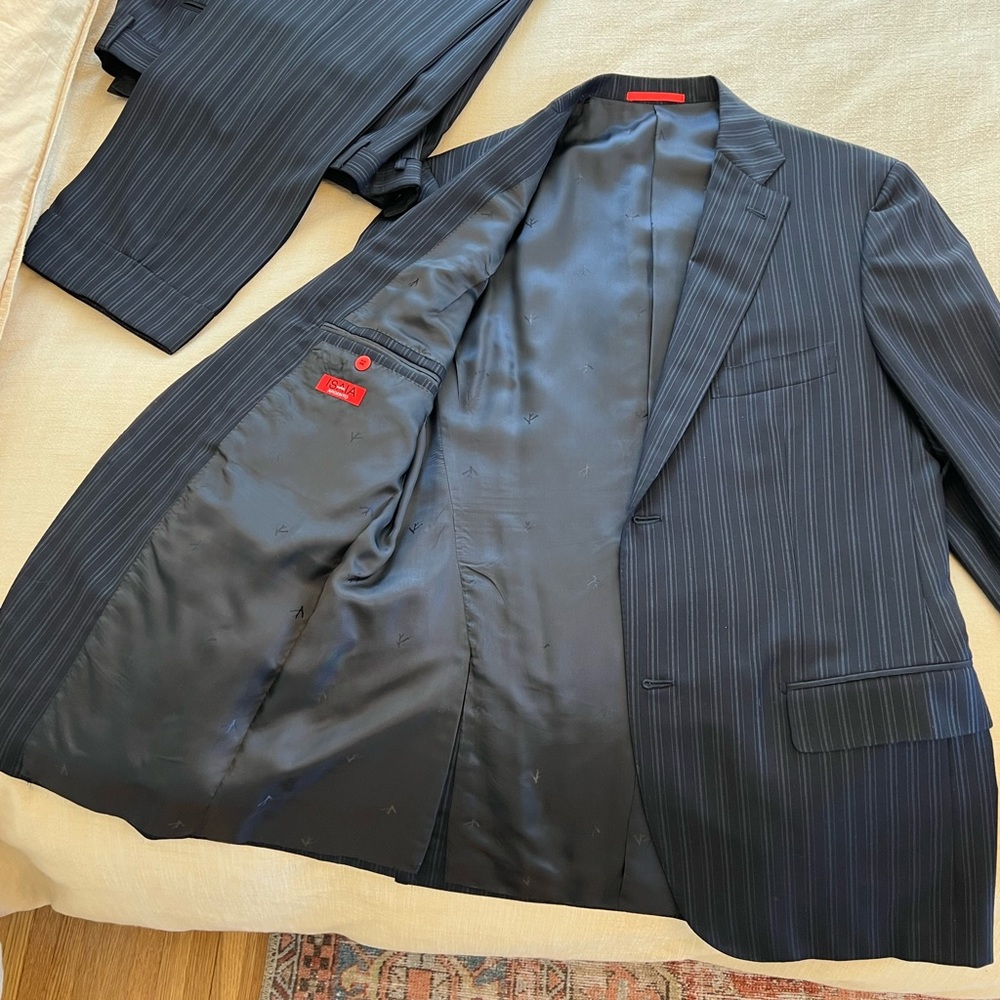 Isaia Navy Pinstripe Suit